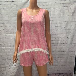 PJ Couture NEW Two Piece Pink Pijama Matching Set size medium comfy